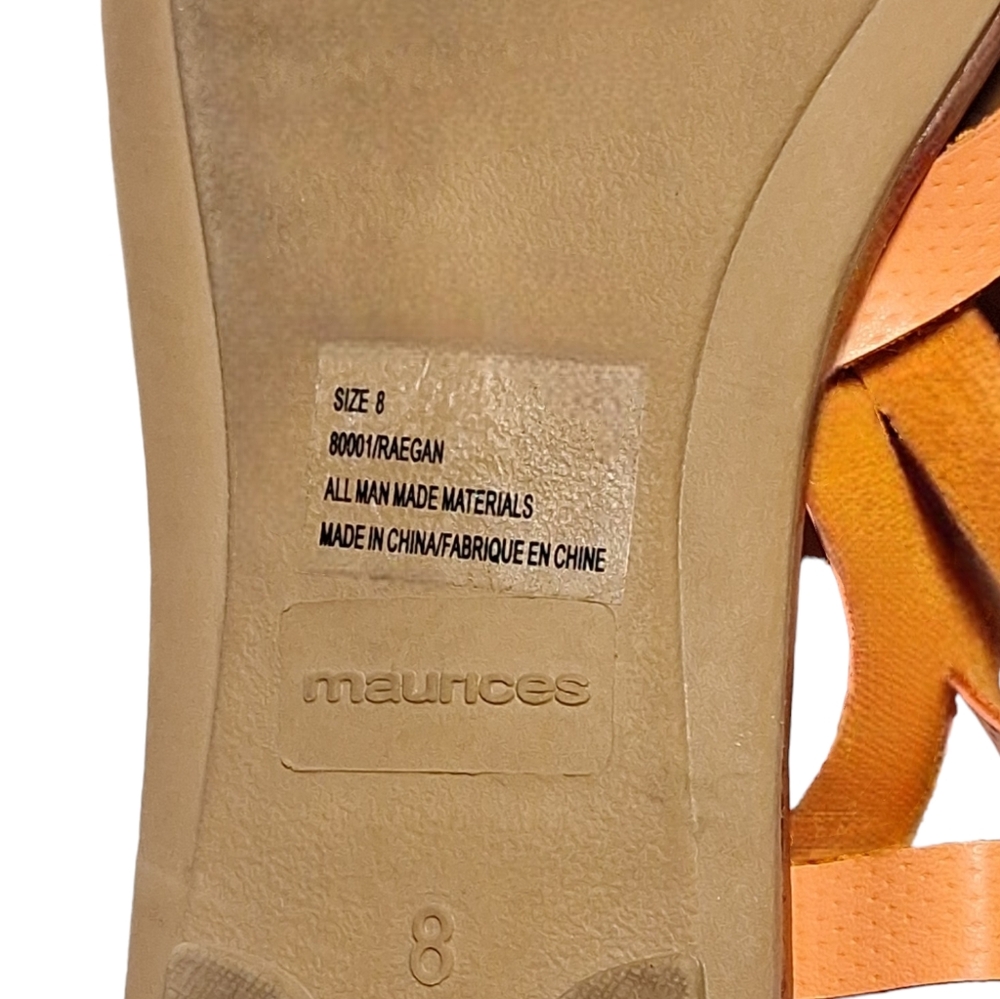MAURICES strappy sandals EUC women's size 8 Orange and brown - Picture 3 of 8